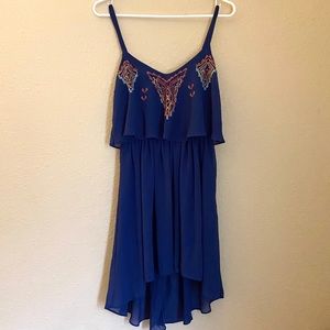 Women’s Small Aztec Embroidered Blue Dress
